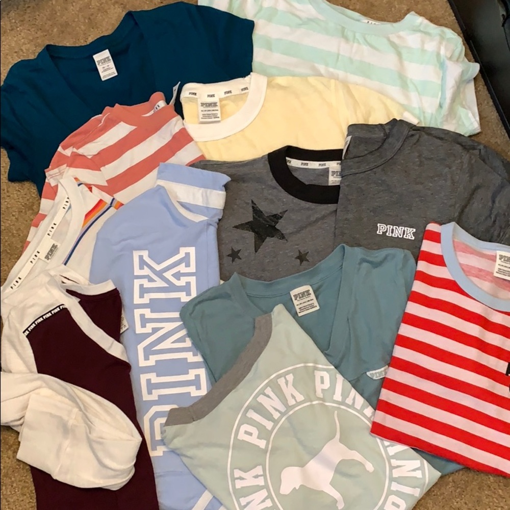 Lot of 12‼️ PINK shirts size XS